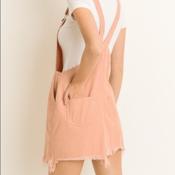 Festival ready denim overalls mini dress w/raw hem - Picture 7 of 8